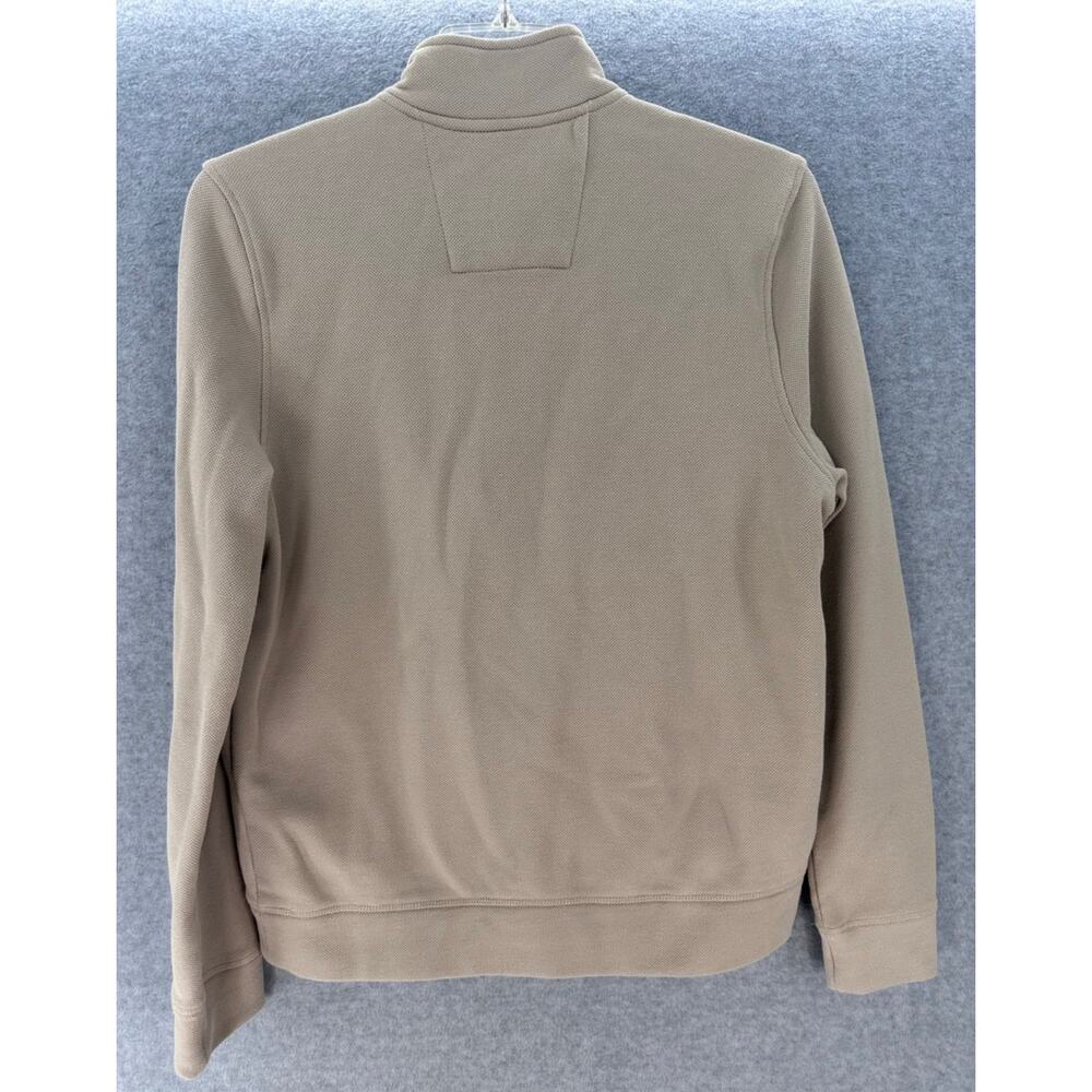 Nautica Men's sz M Beige 1/4 Zip Pullover Cotton Blend Neutral Golf Sailing Prep - Picture 2 of 10